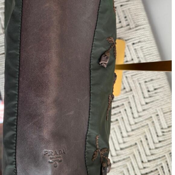 Prada Vintage Y2K Embellished Leather and Nylon
Tote - Picture 9 of 10